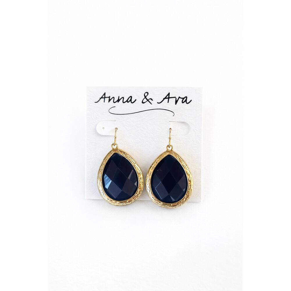 Anna & Ava Navy Braided Statement Necklace + Matching Teardrop Earrings Set - Picture 3 of 3